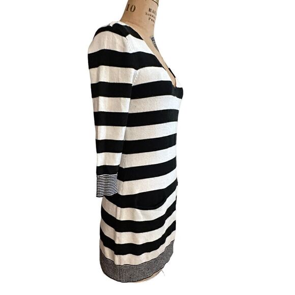 Guess Black and White Striped Mini Sweater Dress - Picture 2 of 11